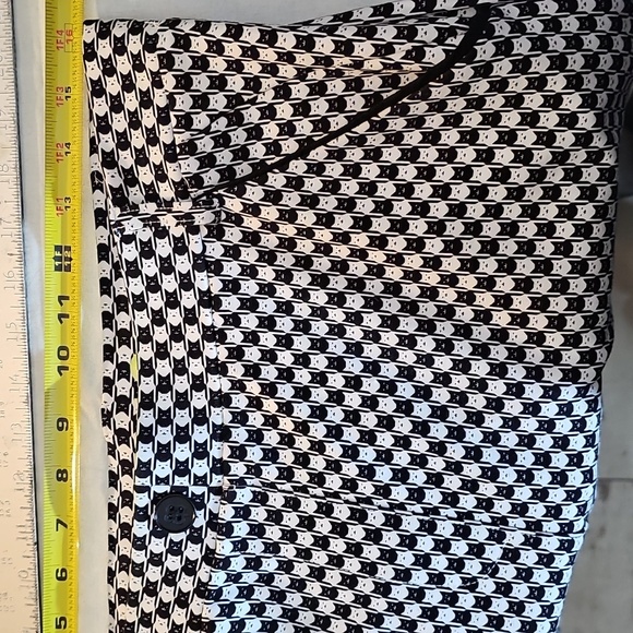 Betabrand Catstooth Dress Pant Yoga Pants L Short Petite NWOT Black White Cat - Picture 4 of 16